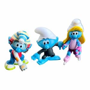 2009 Smurfs Extreme Sport PVC Collectible Figurines Peyo Jakks Lot of 3
